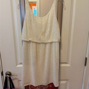 Alice + Olivia Cream Textured Mini Dress